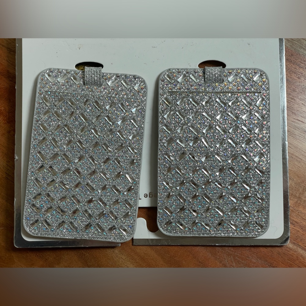 ALESSIA Silver Sparkle Luggage Tags - Set of 2